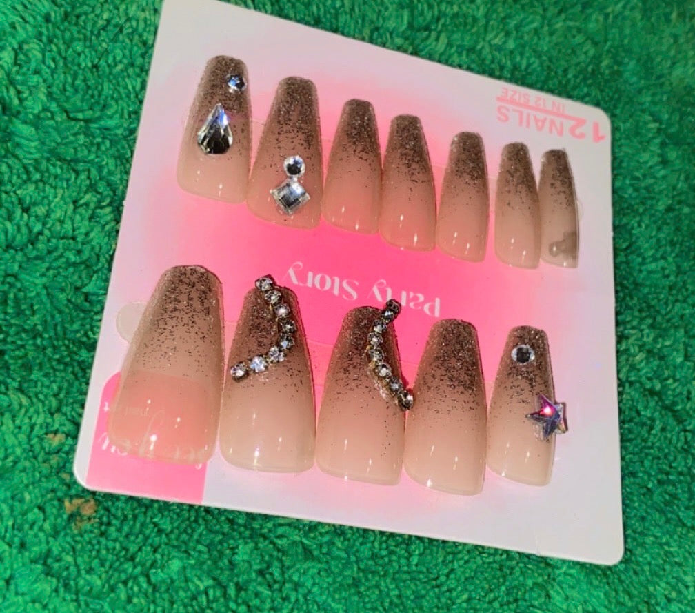 12 PCS Art Work Press On Nails With Kit