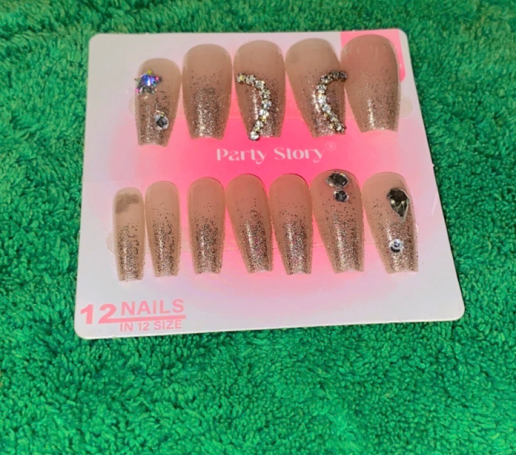 12 PCS Art Work Press On Nails With Kit